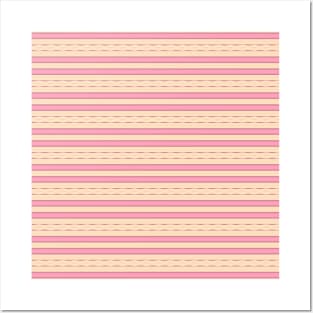 Pink Horizontal Lines Posters and Art